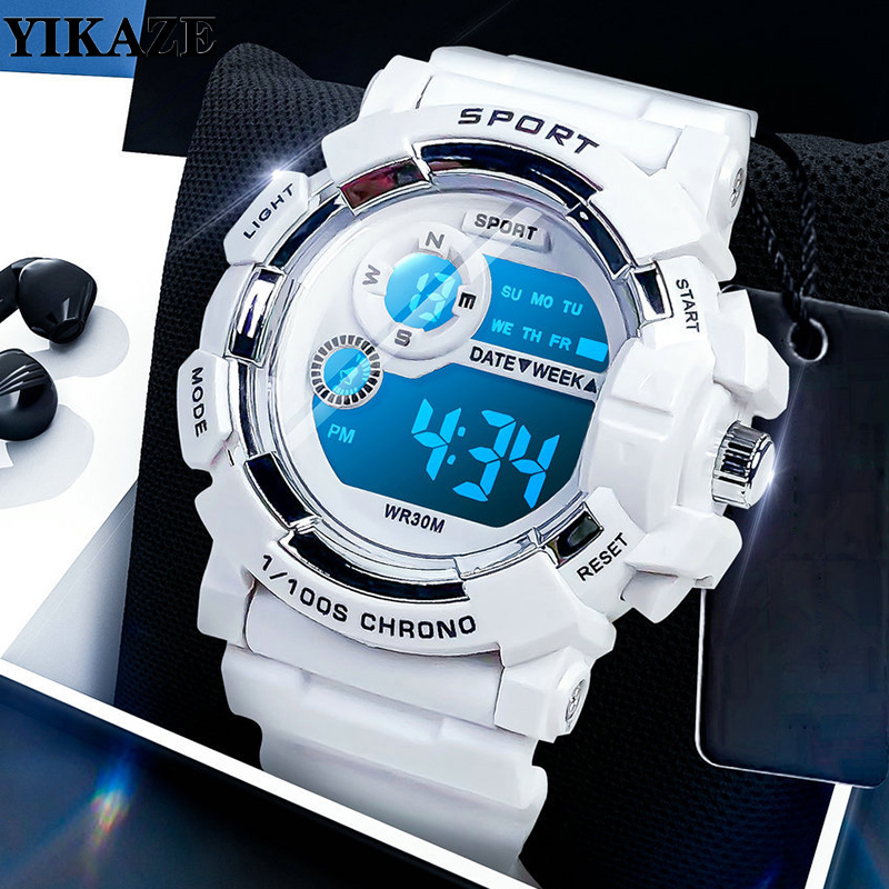 Smartwatch Digital Watches For Kid Boy With Alarm - YIKAZE Kids Watches Fashion Luminous Waterproof
