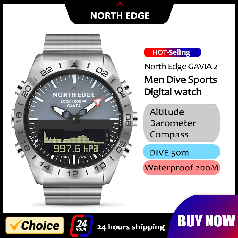 Smartwatch Army Watches For Men - NORTH EDGE Mens Dive Watch Military