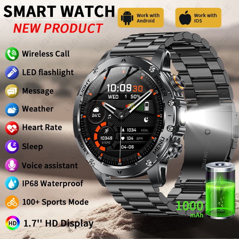 Smartwatch Running Watches For Men - New 1000mAh Battery Smart Watch Men