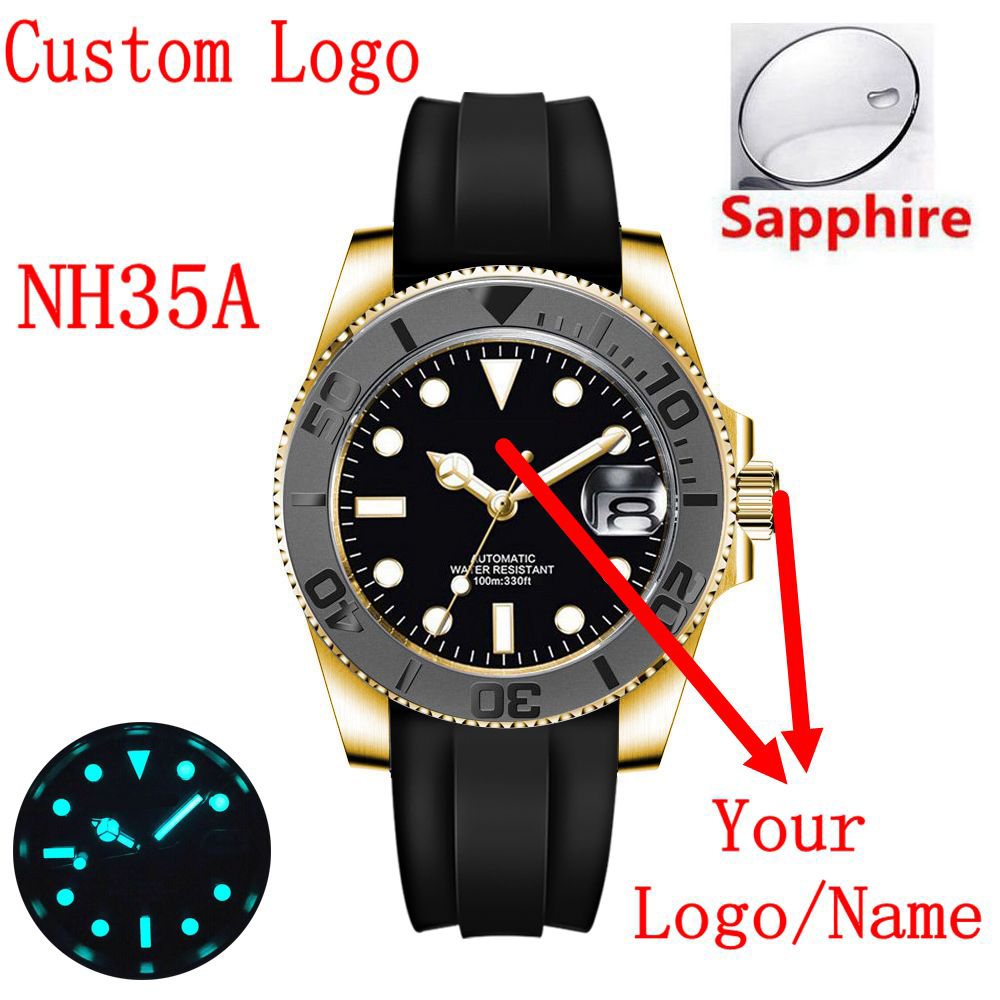 Luxury Ceramic Watch - Custom logo 40mLuxury NH35/ Miyota Automatic