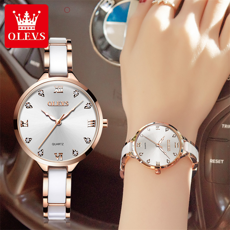 Luxury Ceramic Watch - OLEVS New Fashion Women Quartz Watch