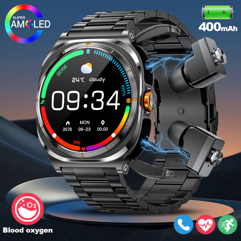 LIGE 2025 Watch Wireless Earph - đánh giá và giá Smartwatch Running Watches For Men
