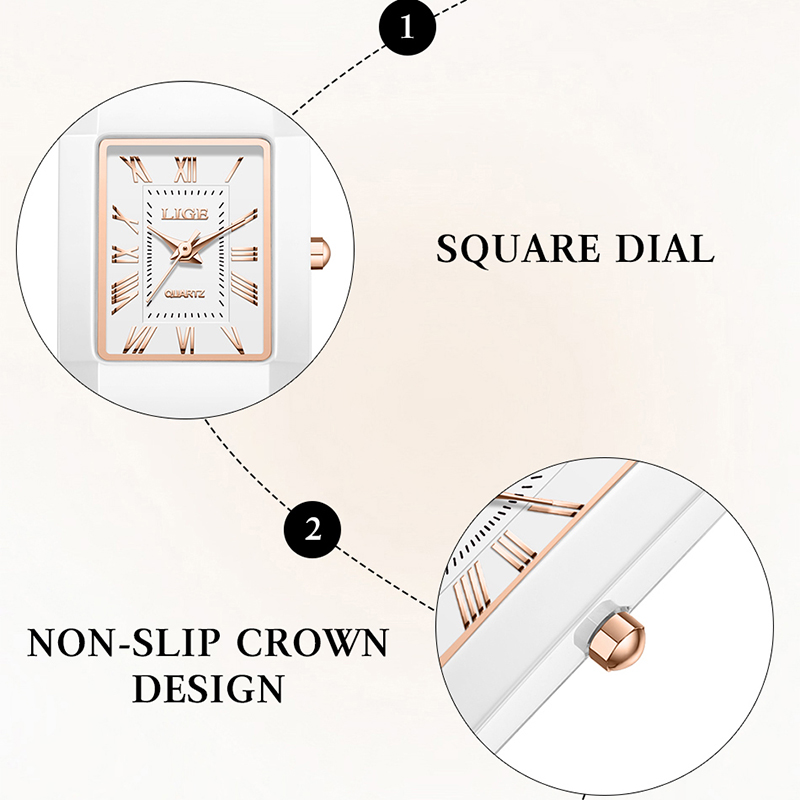 LIGE Watch Women's Wristwatch  - đánh giá và giá Luxury Ceramic Watch