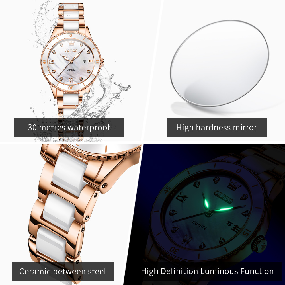 OLEVS 9985 Quartz Watches for  - đánh giá và giá Luxury Ceramic Watch