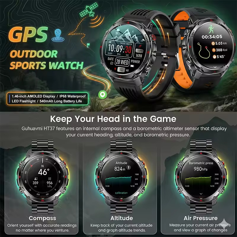 2026 New Military GPS Smart Wa - đánh giá và giá Smartwatch Running Watches For Men
