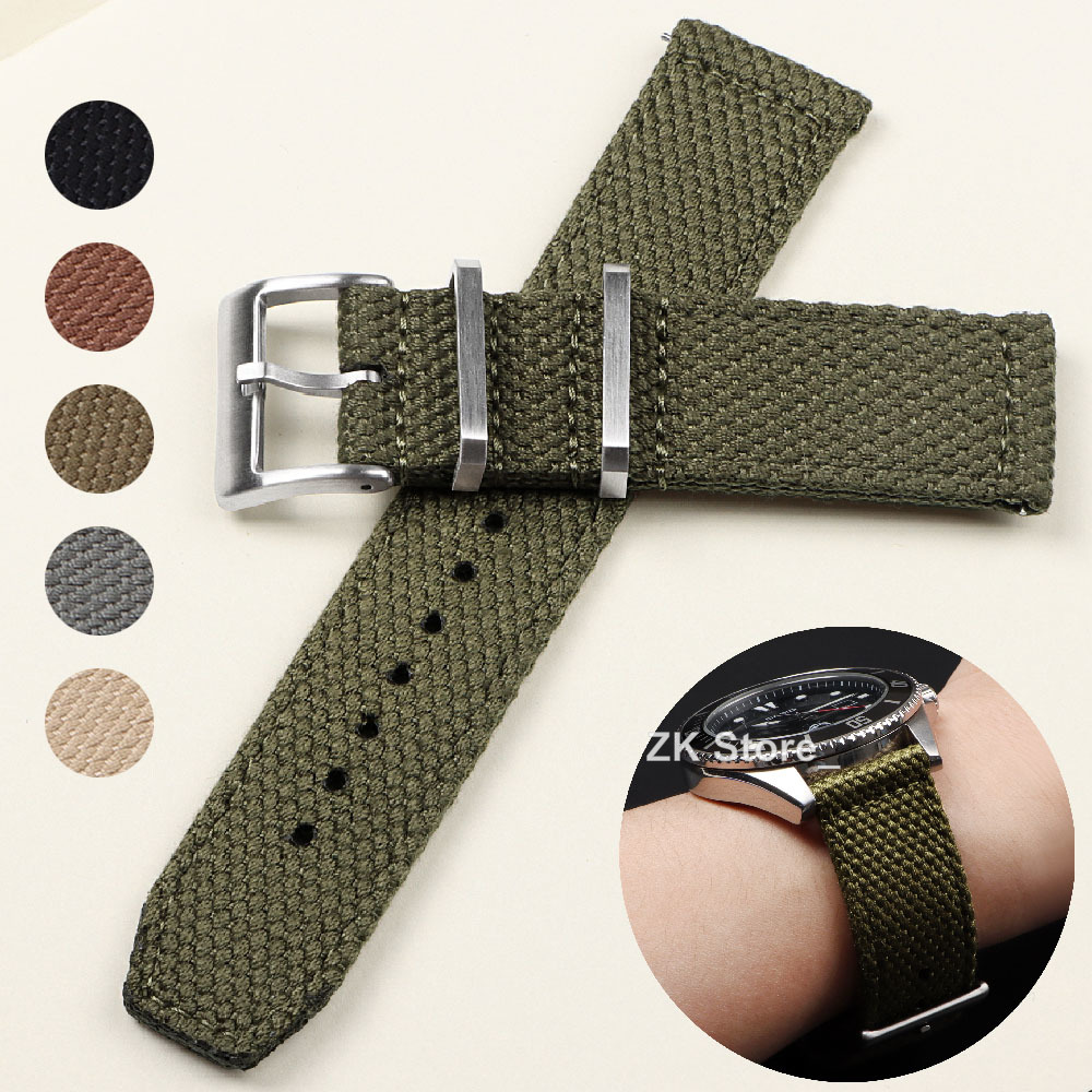 Linen Nylon Watch Straps 20mm  - đánh giá và giá Smartwatch Army Watches For Men