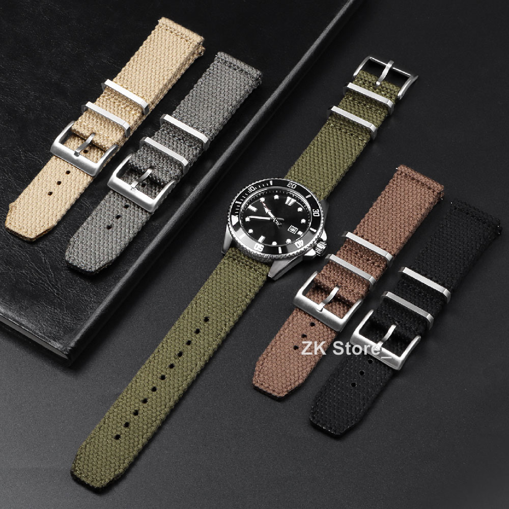 Linen Nylon Watch Straps 20mm  - đánh giá và giá Smartwatch Army Watches For Men
