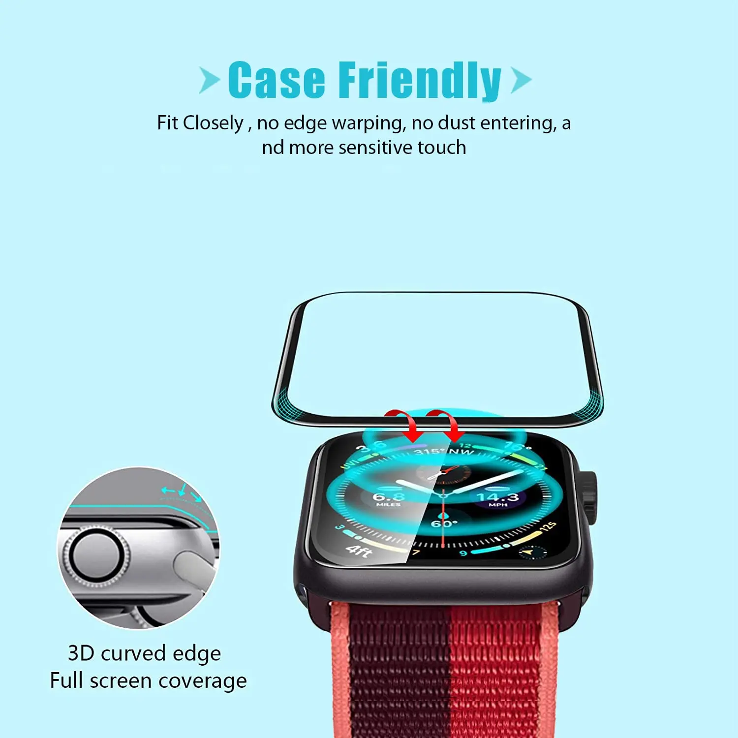 Screen Protector 3D Tempered F - đánh giá và giá Apple Watch Band