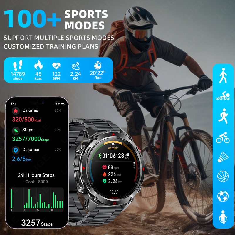 LIGE New Professional GPS Spor - đánh giá và giá Smartwatch Running Watches For Men