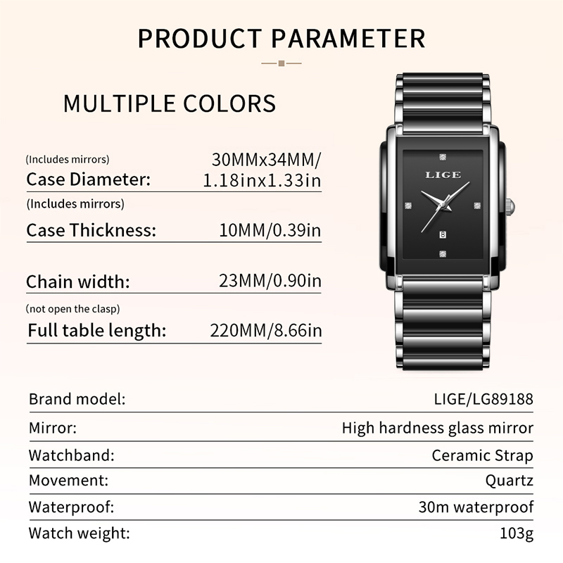 LIGE New Luxury Women Watches  - đánh giá và giá Luxury Ceramic Watch