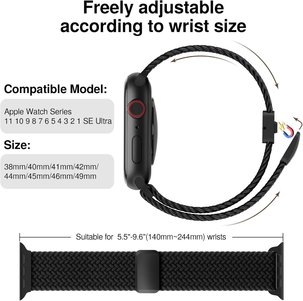 Soft Nylon Solo Loop Magnetic  - đánh giá và giá Apple Watch Band