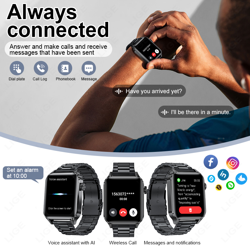 LIGE Smart Watch Sport Fitness - đánh giá và giá Smartwatch Watches For Sale