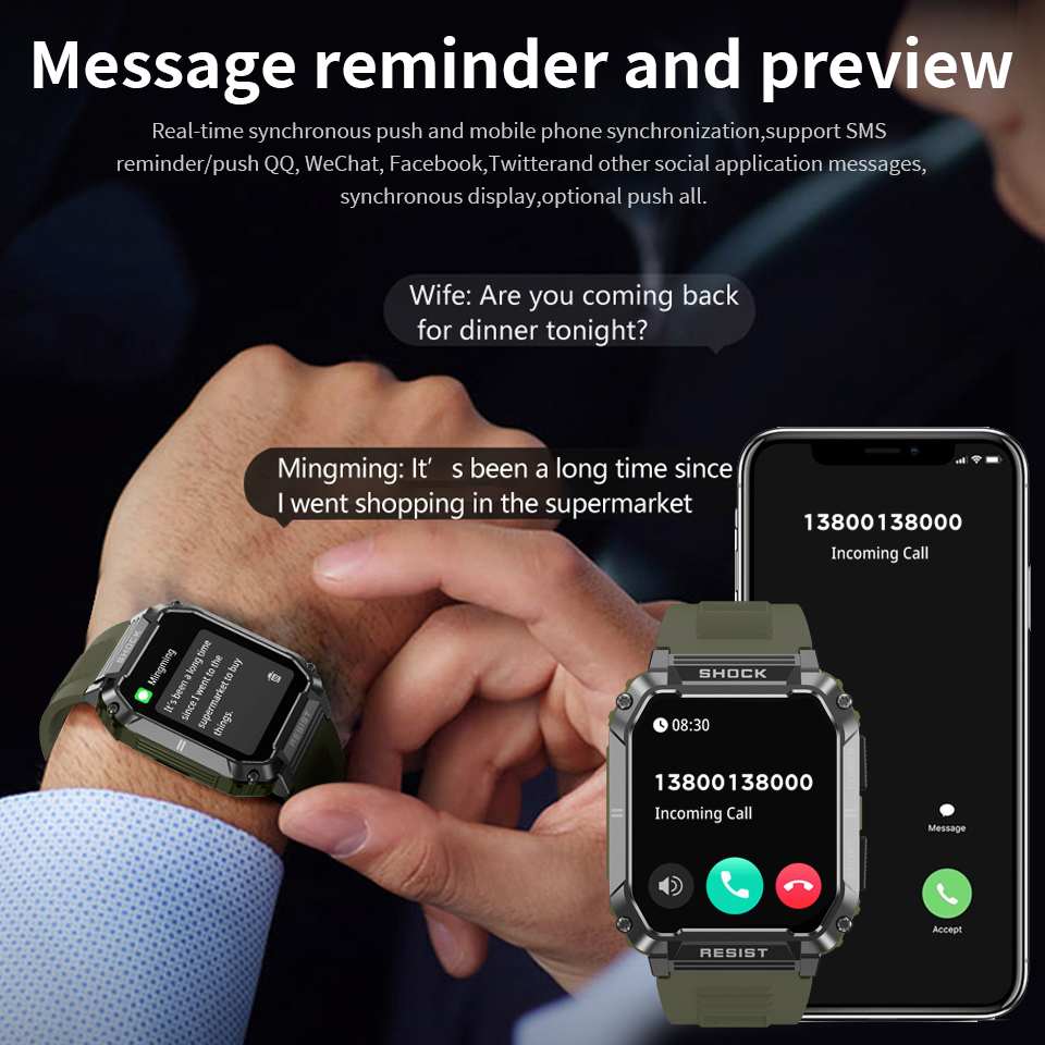 LIGE Men's Smartwatch Health B - đánh giá và giá Smartwatch Watches For Sale