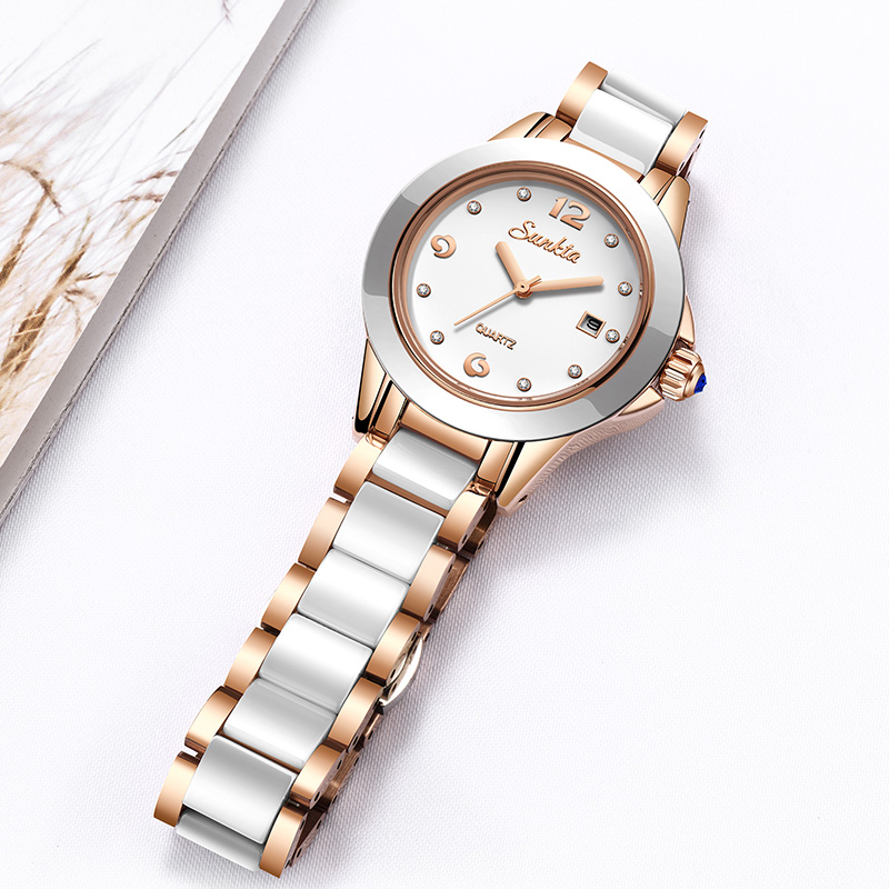 Sunkta Fashion Casual Quartz W - đánh giá và giá Luxury Ceramic Watch