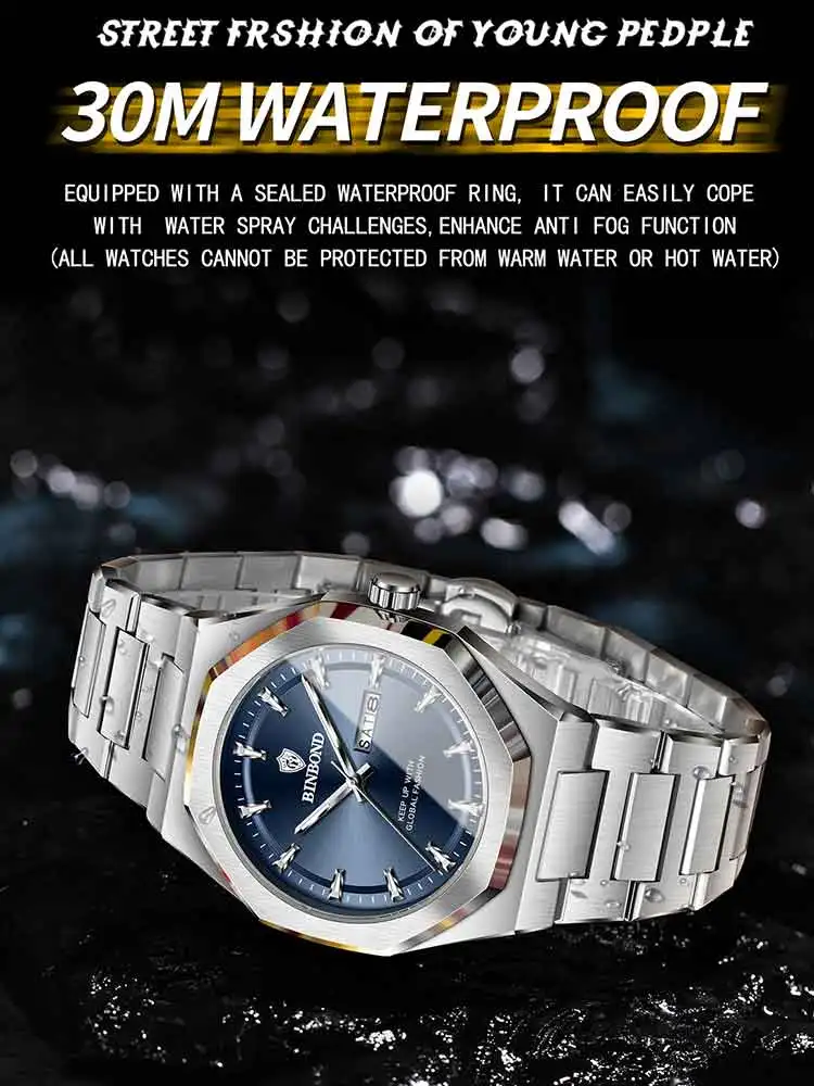 BINBOND Fashion Trend Men's Qu - đánh giá và giá Smartwatch Trending Watches For Men