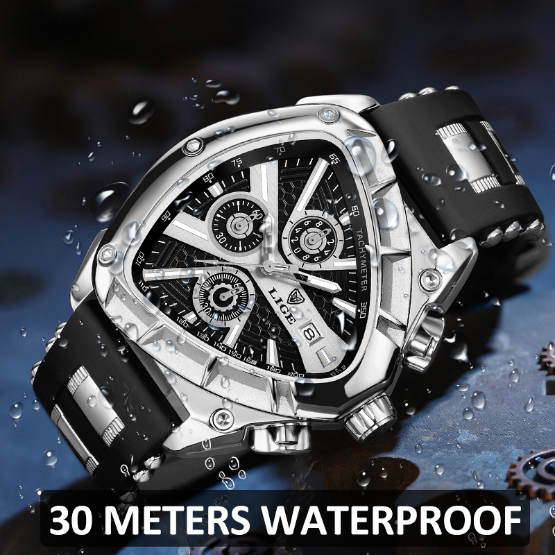 LIGE Fashion Men Watch Triangl - đánh giá và giá Smartwatch Army Watches For Men
