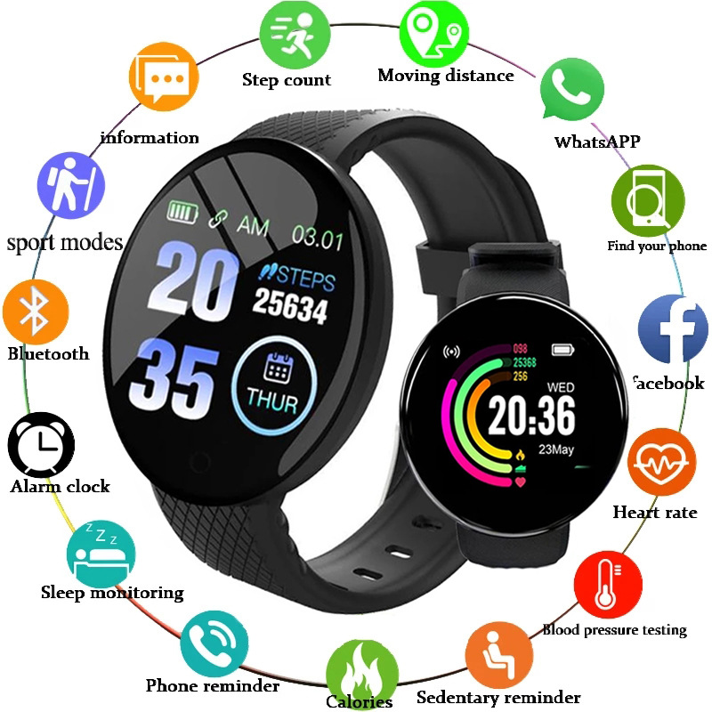 D18 Smart Watch Heart Rate Mon - đánh giá và giá Watch Smart Y68