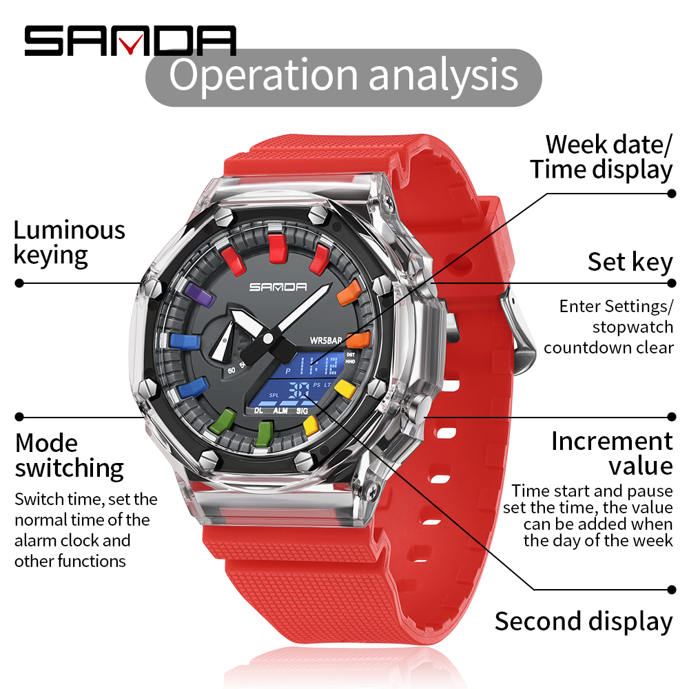 SANDA 3341Digital LED Watch Me - đánh giá và giá Smartwatch Army Watches For Men