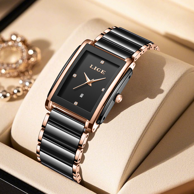 LIGE Fashion Elegant Women's W - đánh giá và giá Luxury Ceramic Watch