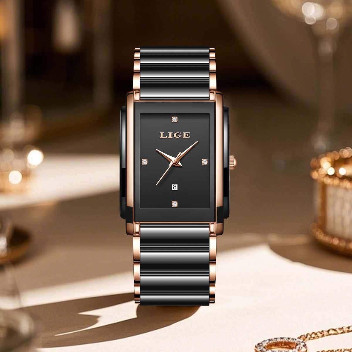 LIGE Fashion Elegant Women's W - đánh giá và giá Luxury Ceramic Watch