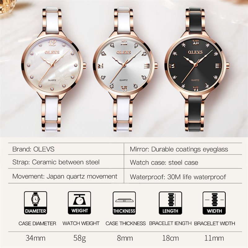 OLEVS New Fashion Women Quartz - đánh giá và giá Luxury Ceramic Watch