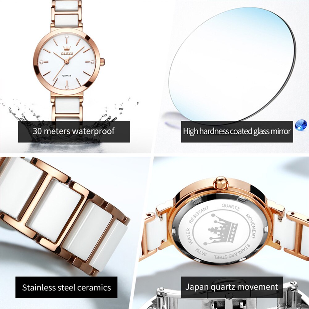 OLEVS Fashion Women Watches Re - đánh giá và giá Luxury Ceramic Watch